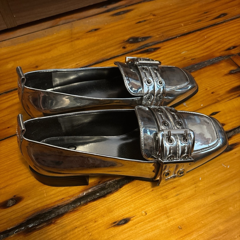 DSW Silver Loafers